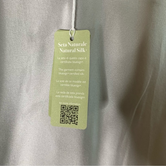 Intimissimi Womens ice gray lace silk slip dress L NEW - Picture 5 of 11